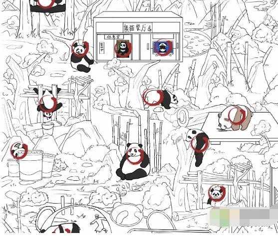 汉字找茬王线稿找茬攻略-找出12只熊猫怎么过抖音